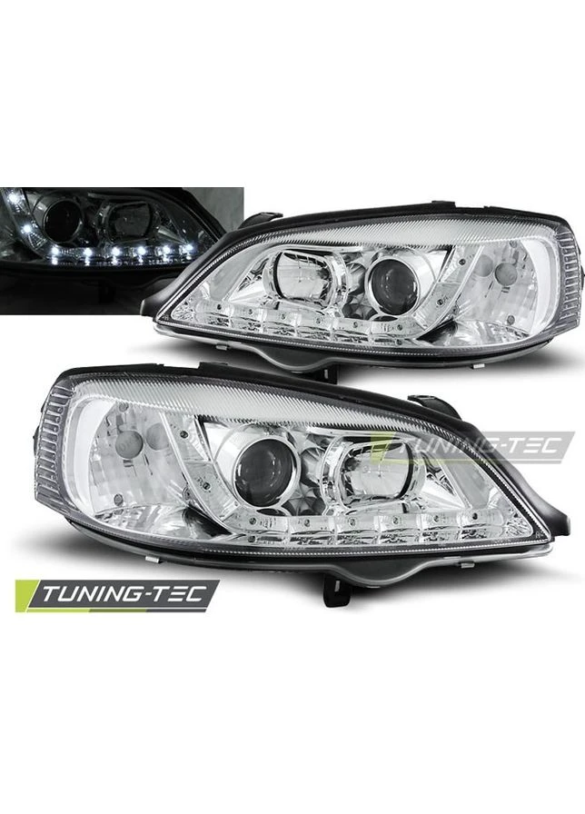 Передние фары Opel G (1997-2004) тюнингованные хром (ЦЕНА ЗА ПАРУ) Tuning-Tec Astra (398174936)