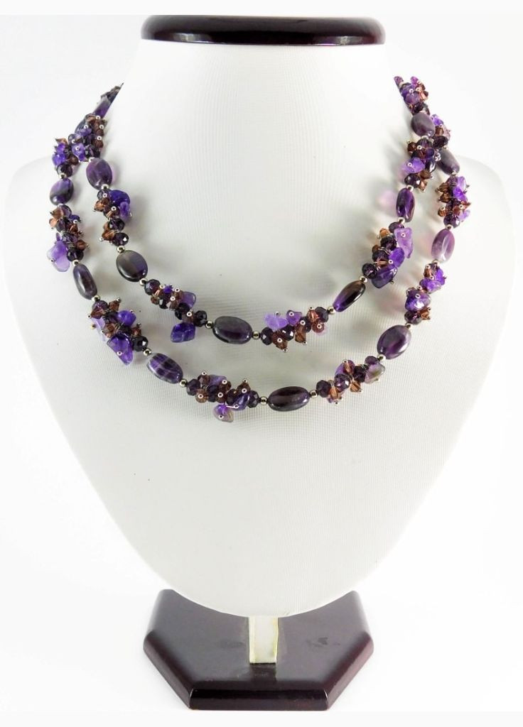 Эксклюзивное ожерелье с аметистом "Георгина" Fursa fashion (322316354)
