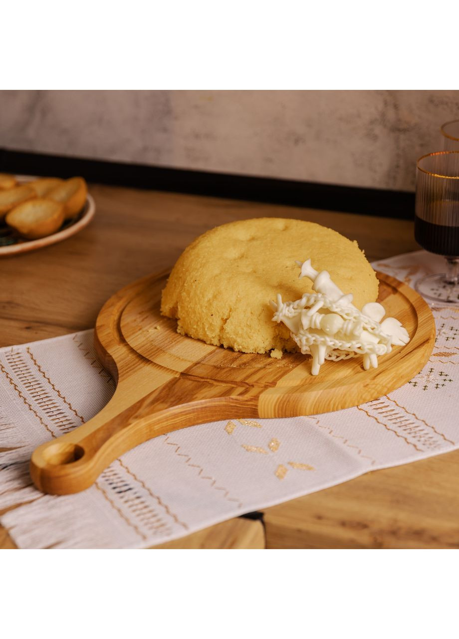 Разделочная деревянная доска с круглым основанием 30 см ясень C19W300450 LUGI (369143595)