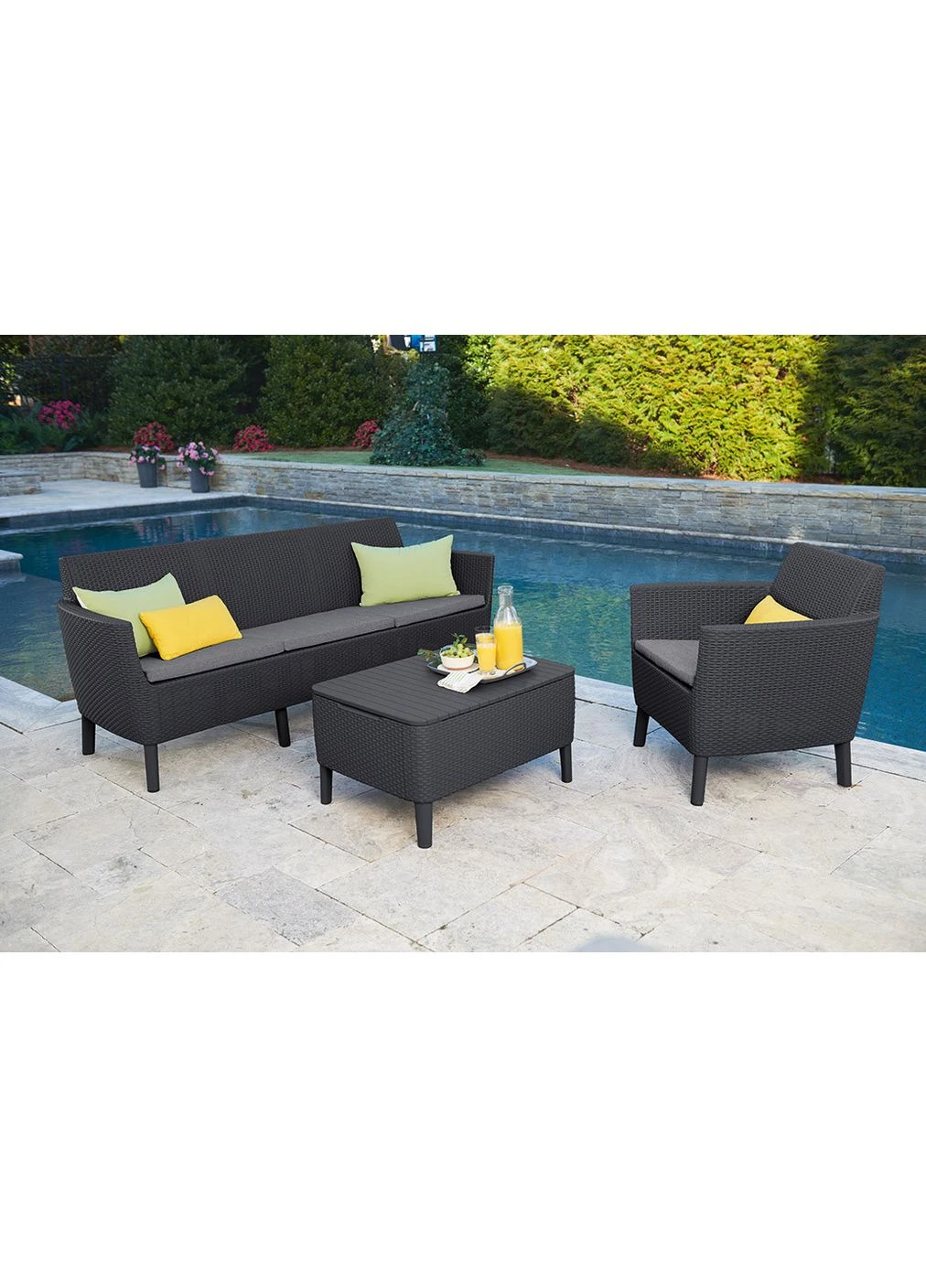 Комплект садових меблів Salemo 3 seater set, графіт Keter (366238153)