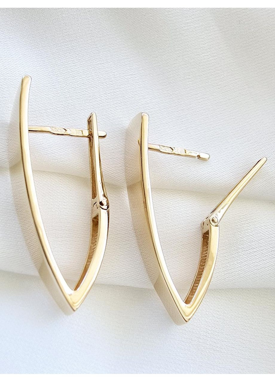 Золотые серьги без камней Столичная ювелирная фабрика 110886-1с Столична Ювелірна Фабрика (355795727)