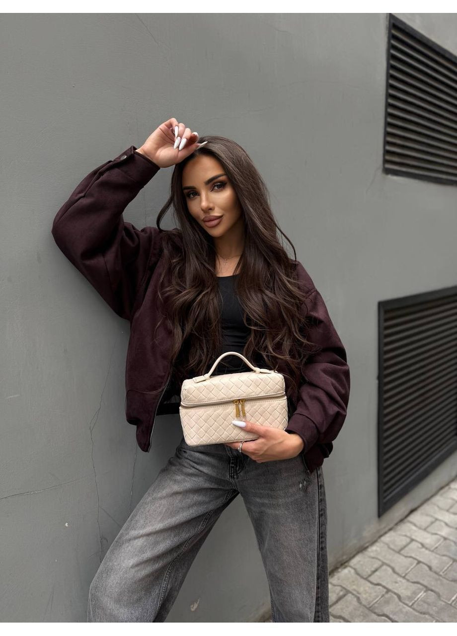 Крутезный бомбер из высококачественной замши на молнии (363257012)