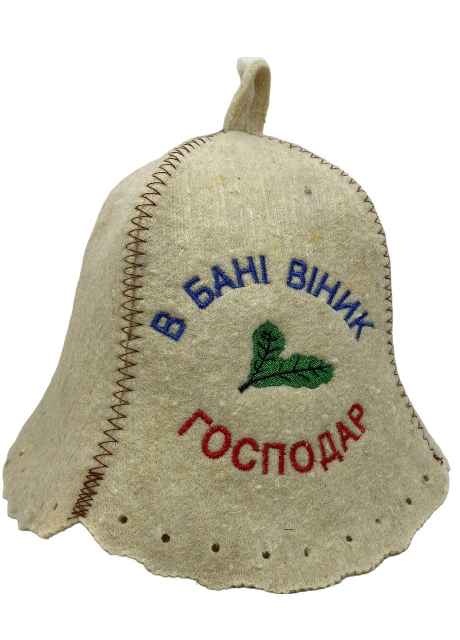 Шапка для бани и сауны из шерсти В бане веник хозяин No Brand (371276275)