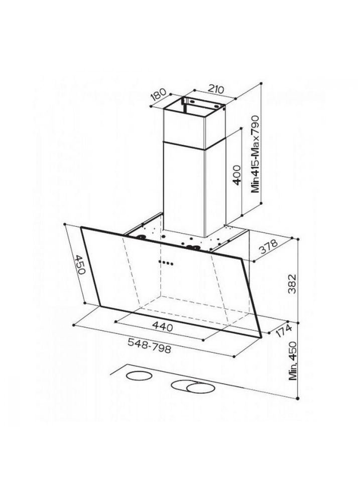 Вытяжка наклонная Tweet EV8 LED WH A55 (330.0529.665) Faber (315407099)
