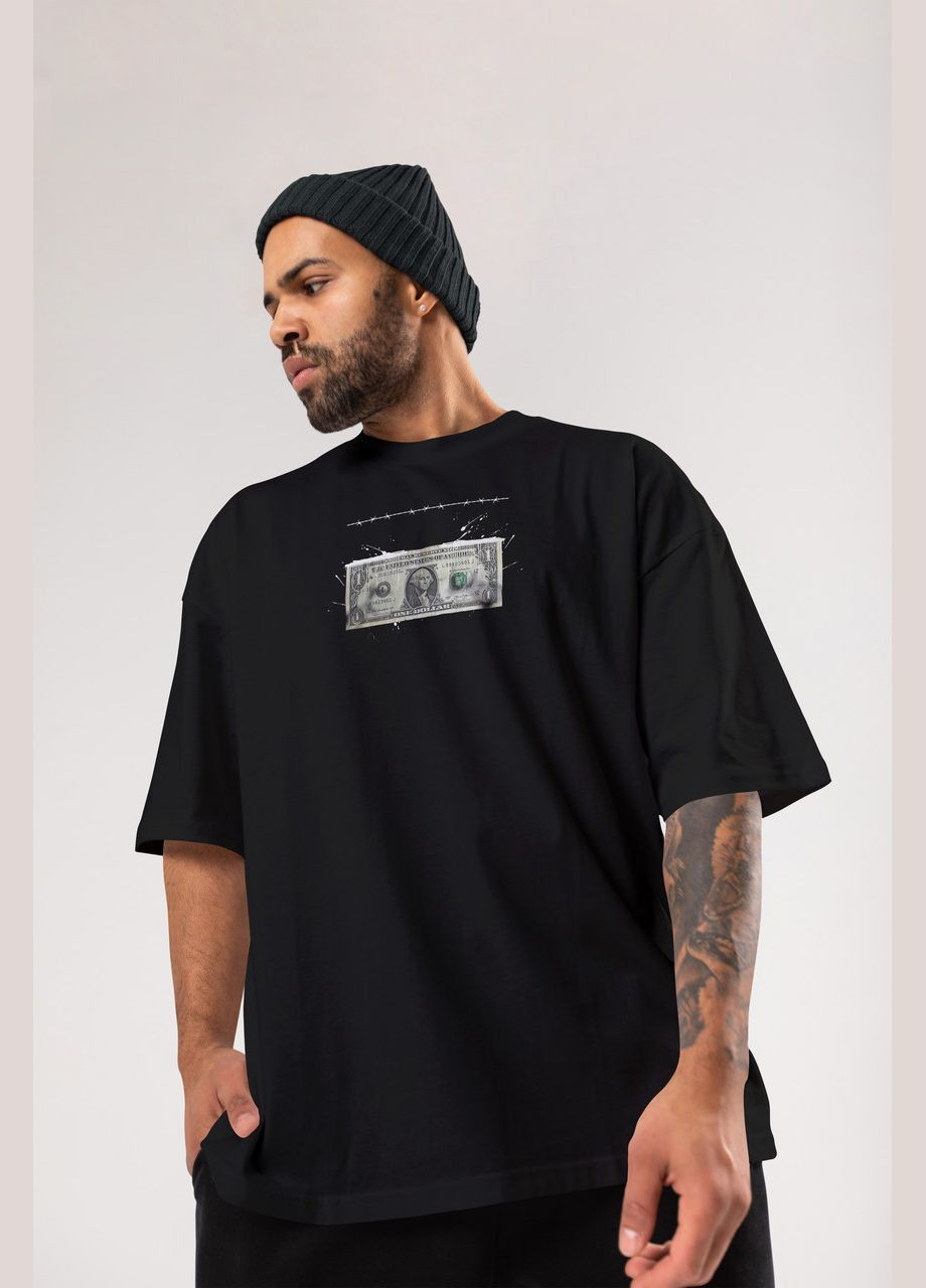 Черная мужская футболка оверсайз urban черная высокая плотность с длинным рукавом Mishe