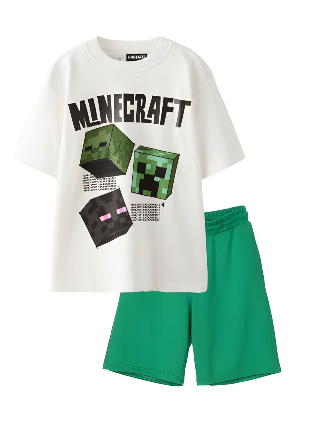 Зелений літній комплект (футболка, шорти) minecraft trw310424 з шортами Disney Футболка+шорти