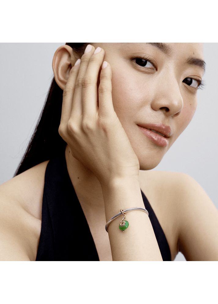 Шарм Пандора из зеленого муранского стекла со змеей 763617C01 Kabluchka (355344065)