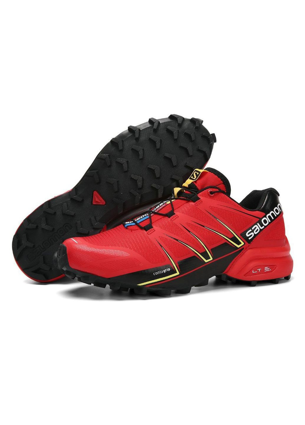 Красные летние мужские кроссовки красные salomon speedcrosspro No Brand