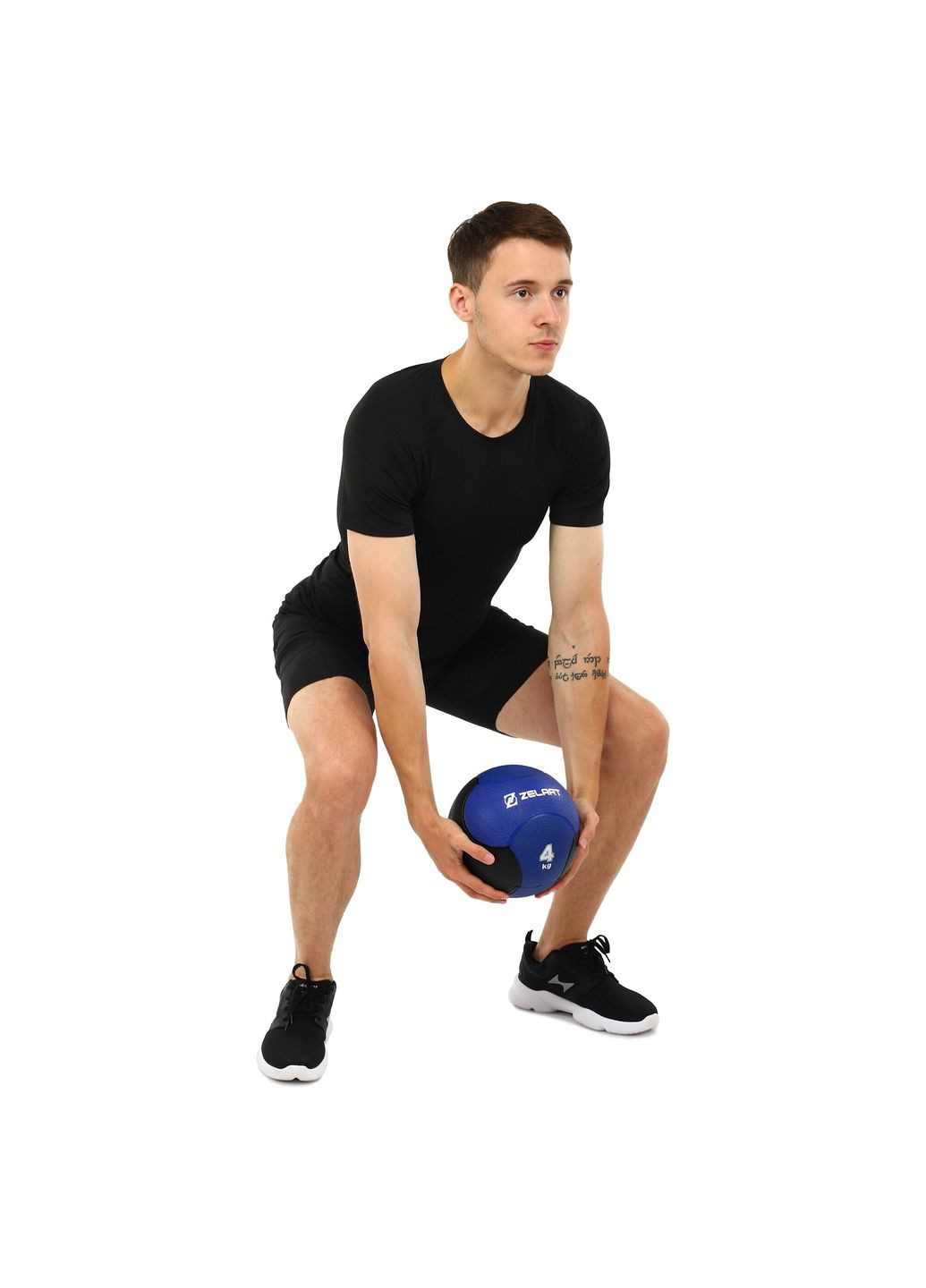 Медбол мяч медицинский Medicine Ball Синий-черный (вес 4 кг) FI-5121-4 Zelart (367617521)