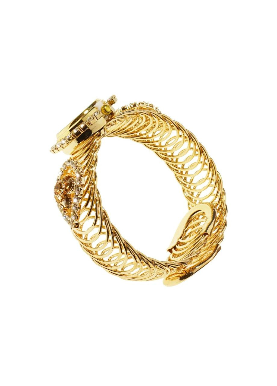 Годинник кварцовий із квітковим орнаментом, золотистий Supretto (318018930)