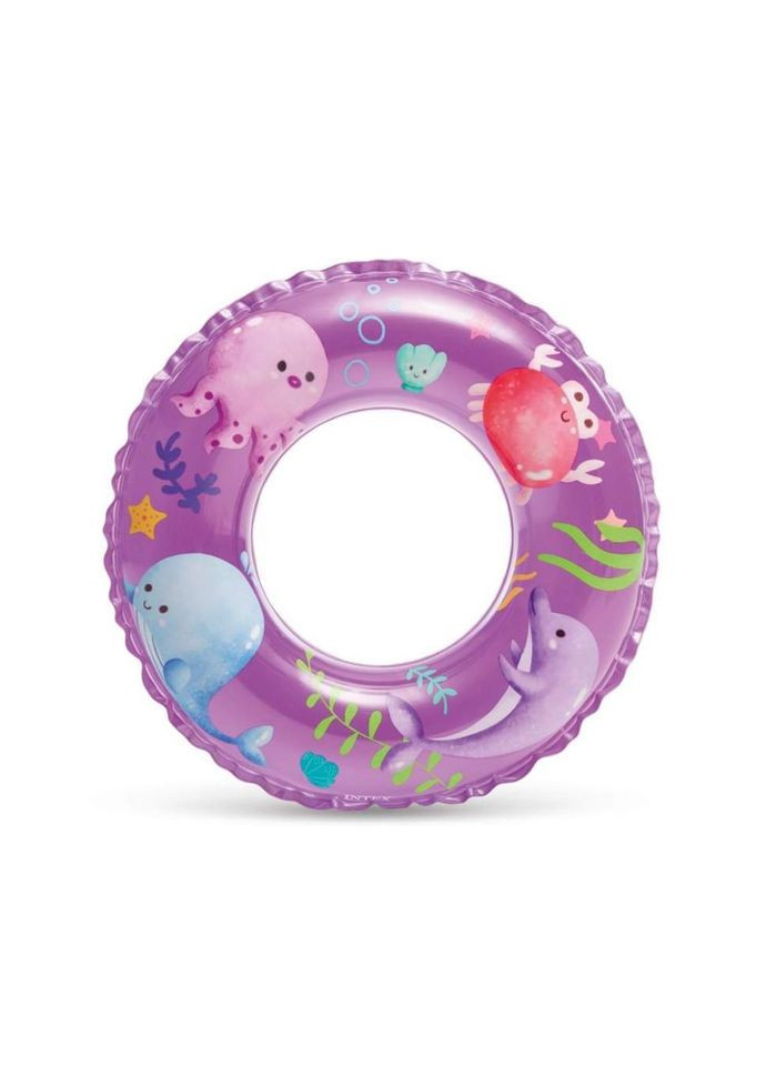 Дитячий надувний круг "Рибки" 59242(Violet) 61 см No Brand (339777730)