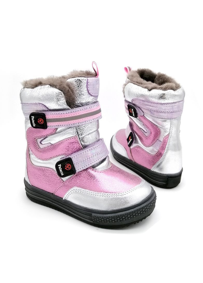 Черевики дитячі зимові рожеві шкіряні на липучках. Palaris (369144394)