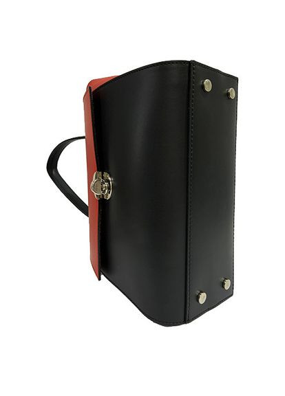 Сумка женская черно-красная кожаная 1 ручка итальянская (Д/Ш/В) 25/13/23(см) Felicita (336377682)