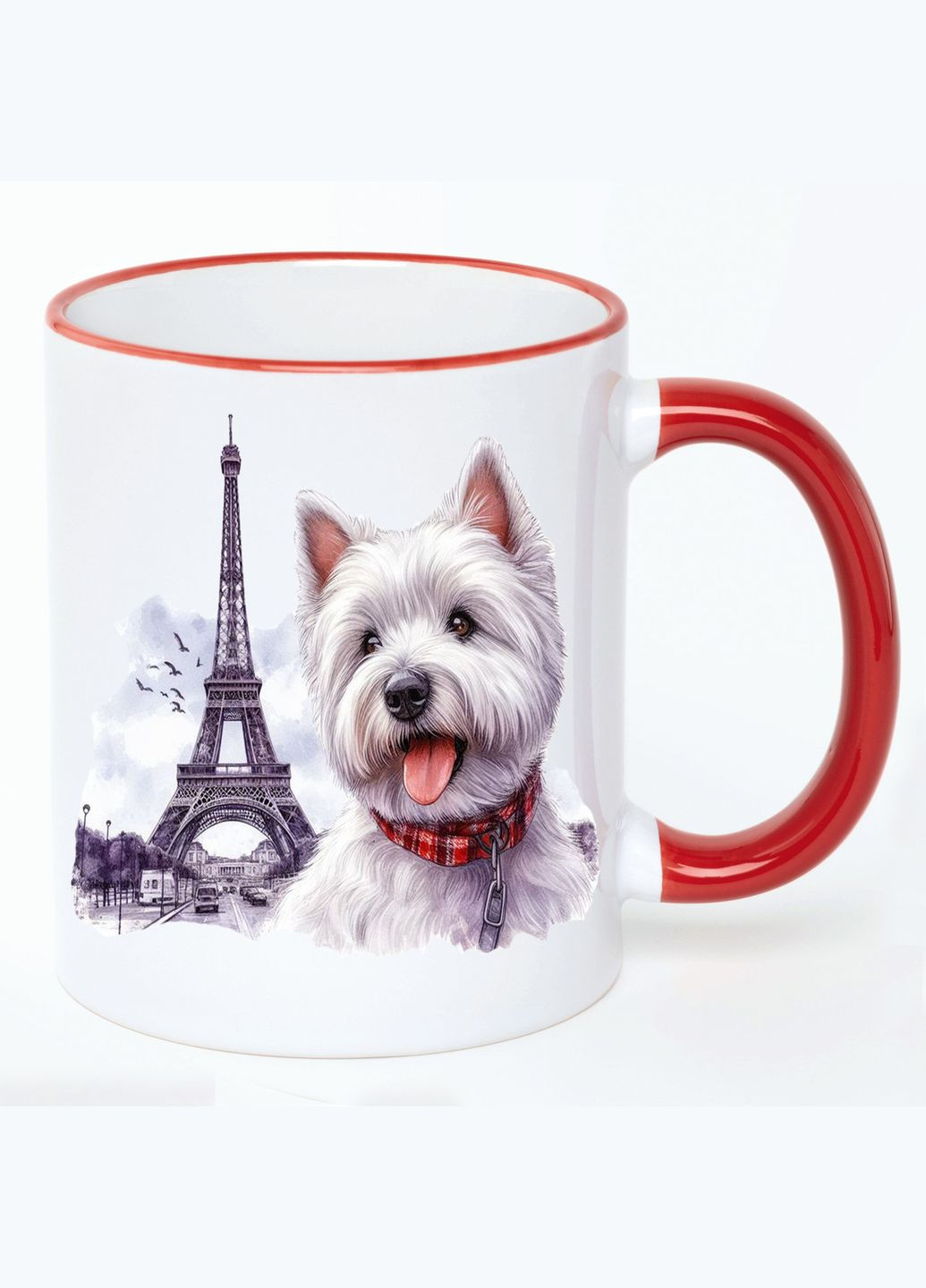 Чашка Dogs (кухоль, кухоль) #034 Біла з Червоною ручкою 330 мл No Brand (322716238)