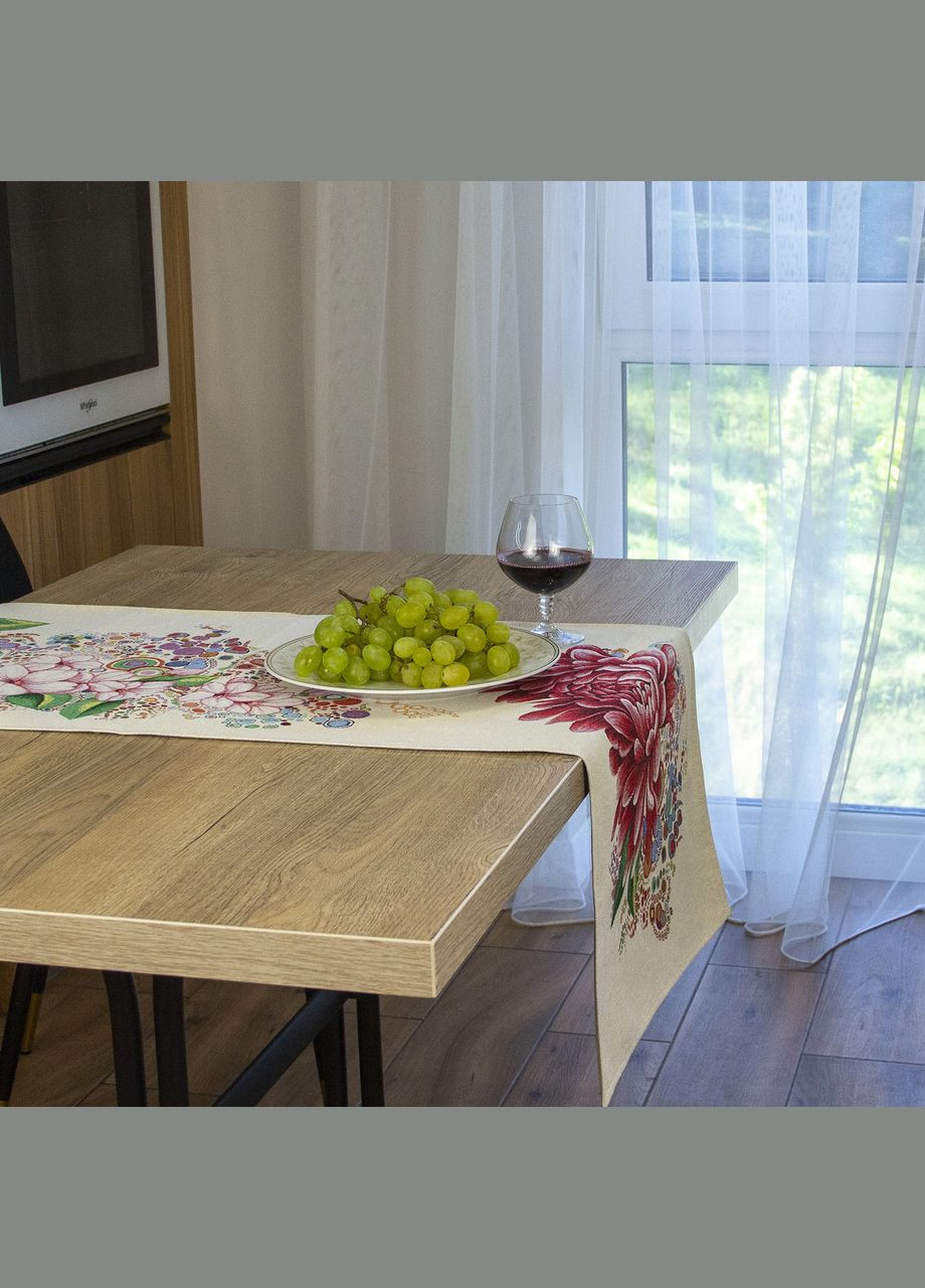 Раннер на стол из испанского гобелена для прямоугольного стола Роскошный георгин декоративная дорожка 37х100 Maystat (306848177)