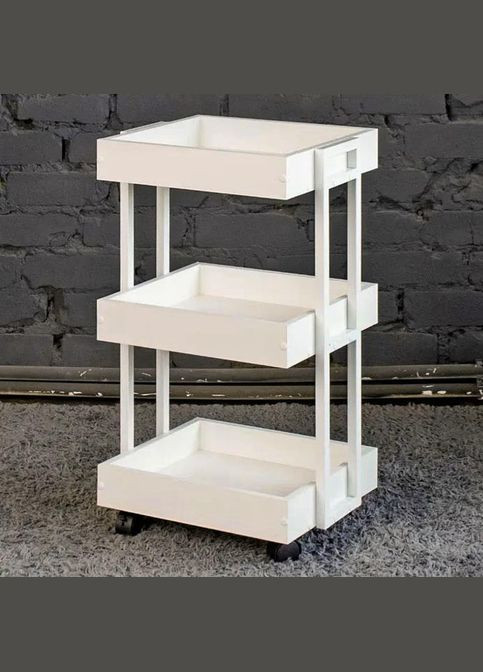 Этажерка из дерева для ванной на колёсиках Неартис зефир (АБТ-010620) No Brand (328210375)