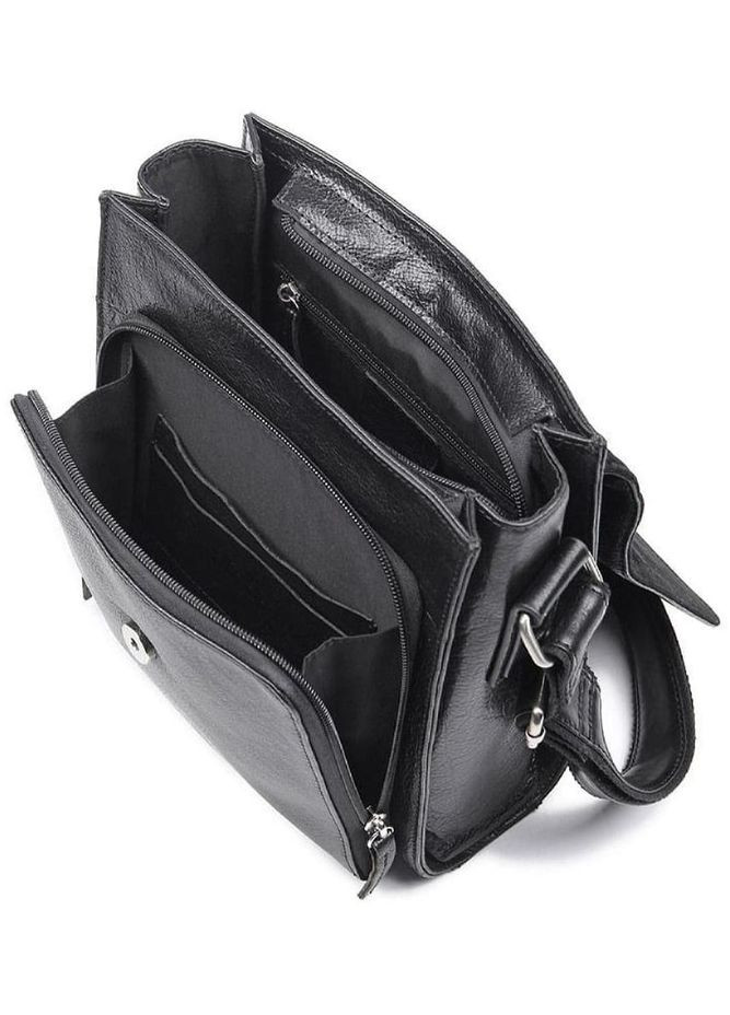 Сумка планшет через плечо из натуральной кожи мужская для документов и для телефона средняя Черный 40315 John McDee (361409841)