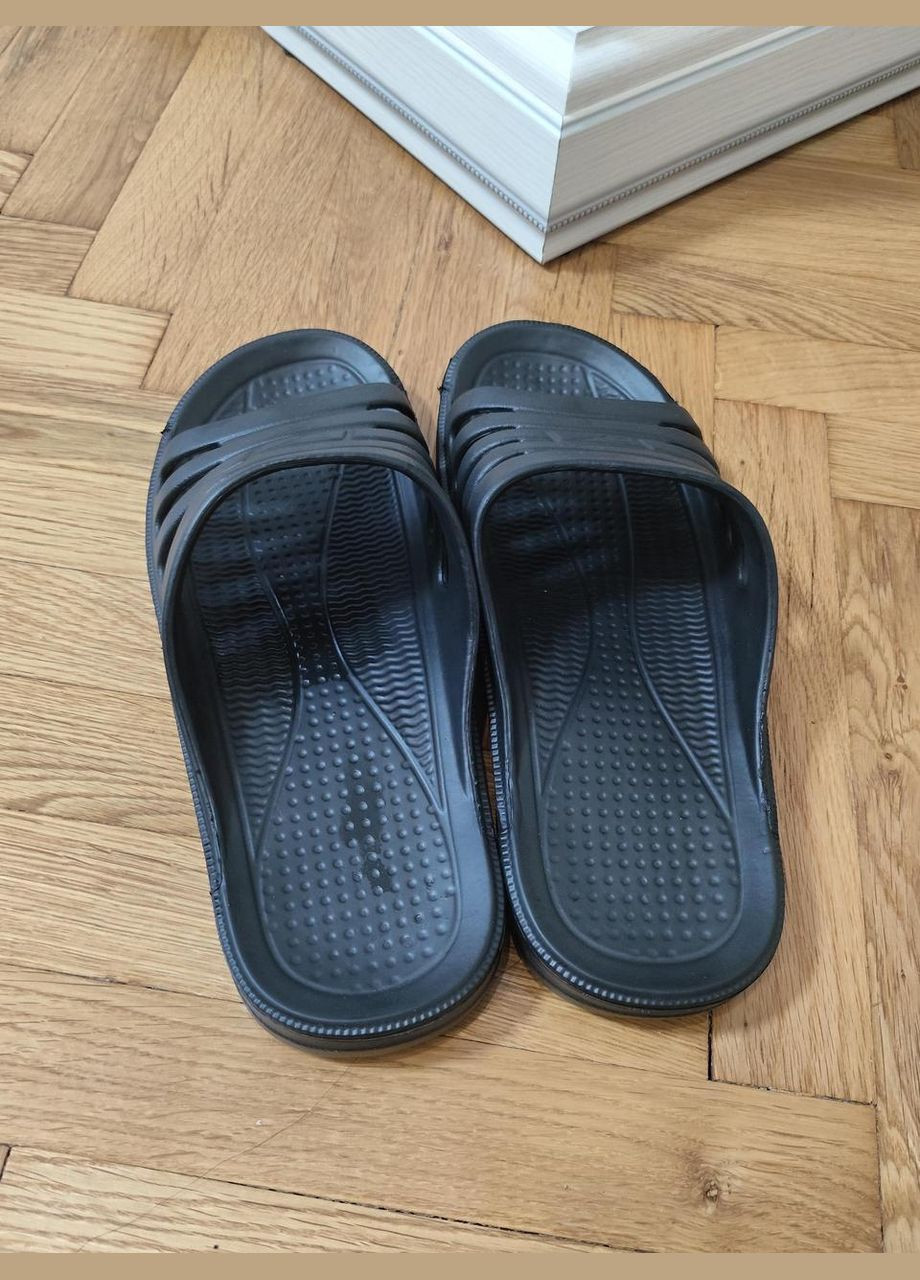 Черные мужские шлепанцы летние eva пена, лёгкие, комфортные, без рисунка Power