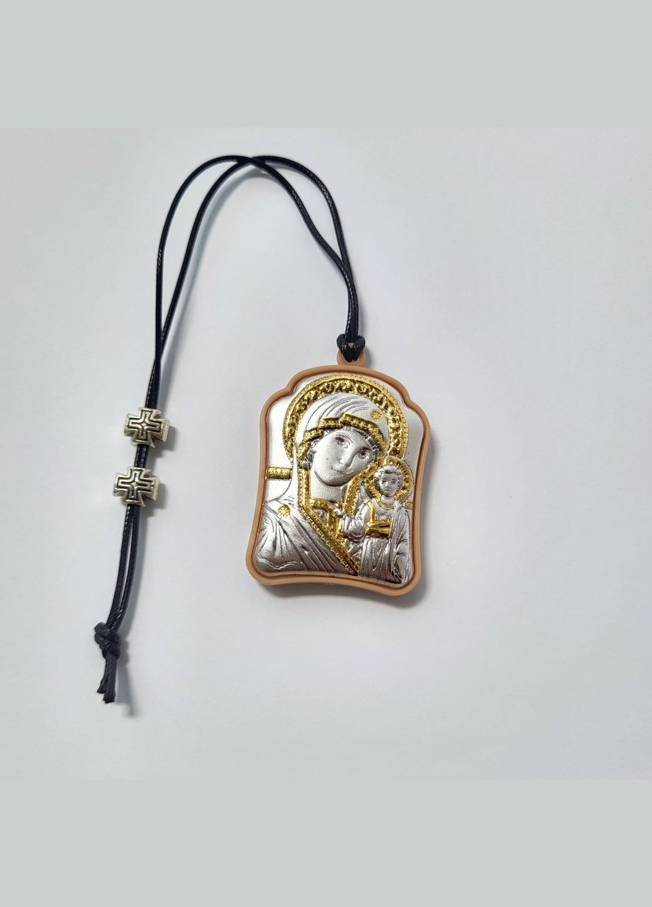 Автомобильная Двухсторонняя икона ладанка Казанская Святое Семейство Серебро 925 пробы Позолота No Brand (334012770)