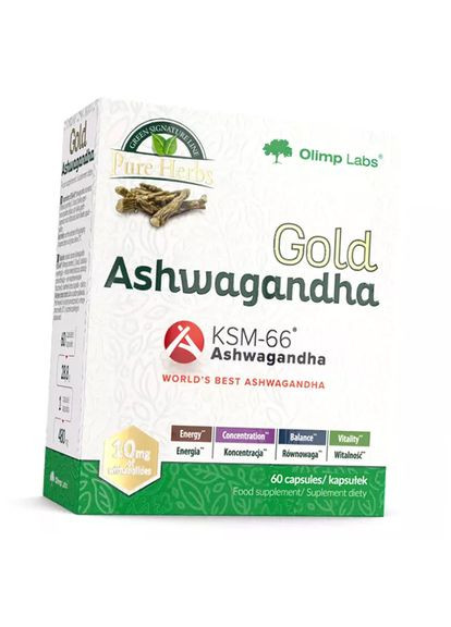 Екстракт Ашваганди, Gold Ashwagandha, Nutrition 60капс (71283006) Olimp (322726011)
