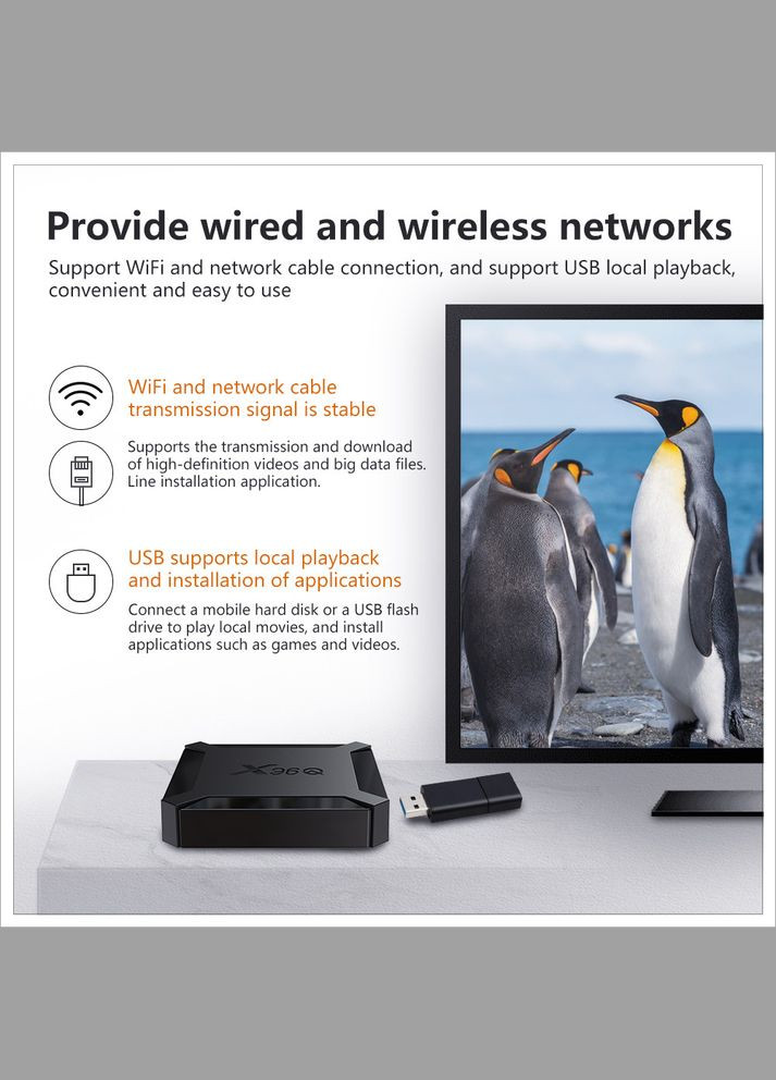 Медіаплеєр X96Q Android 10 TV Box (2GB RAM + 16 GB ROM, 4K UHD, Wi-Fi) No Brand X96 (341084521)