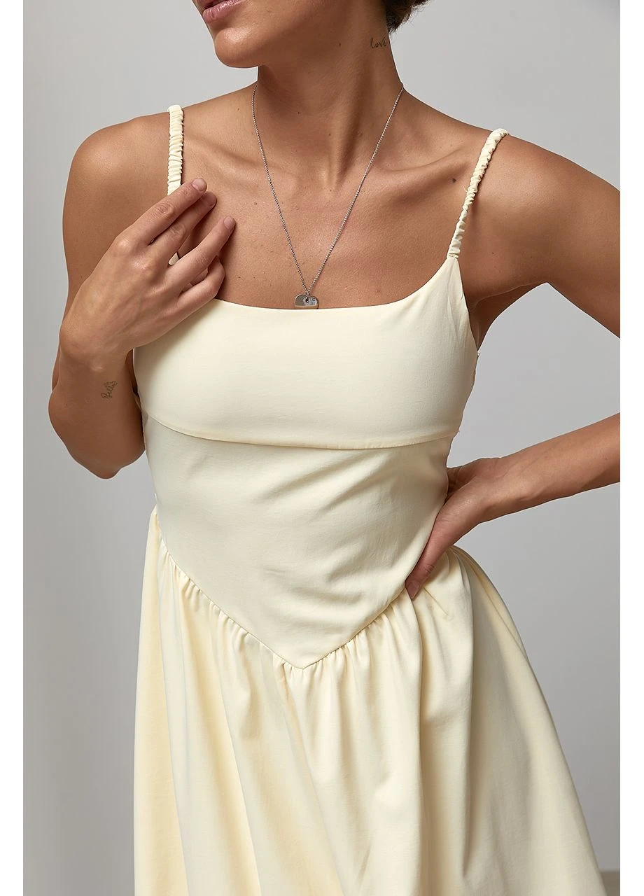 Однотонний сарафан міді на бретелях Lurex (389625733)