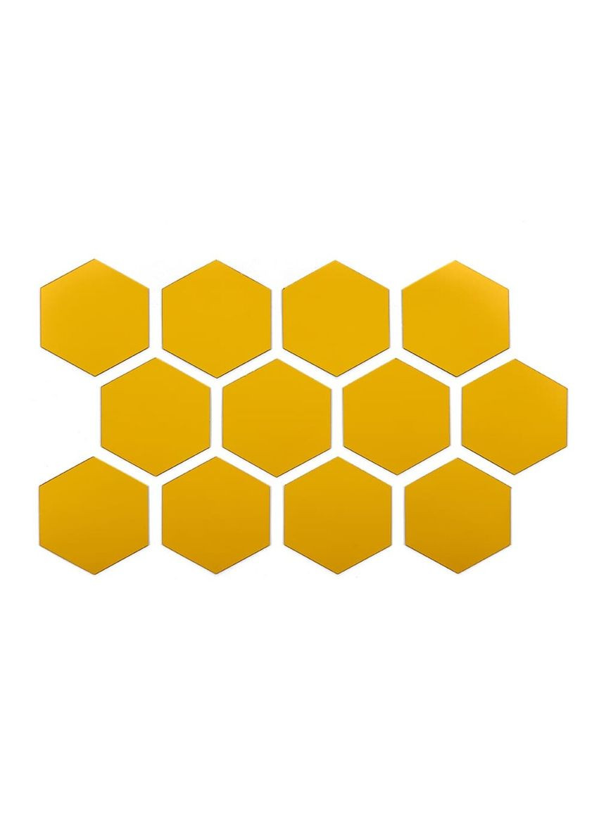 Зеркальный декор акриловый самоклеющийся 80*70мм золото, 12шт (D) SW-00002515 Sticker Wall (341283813)