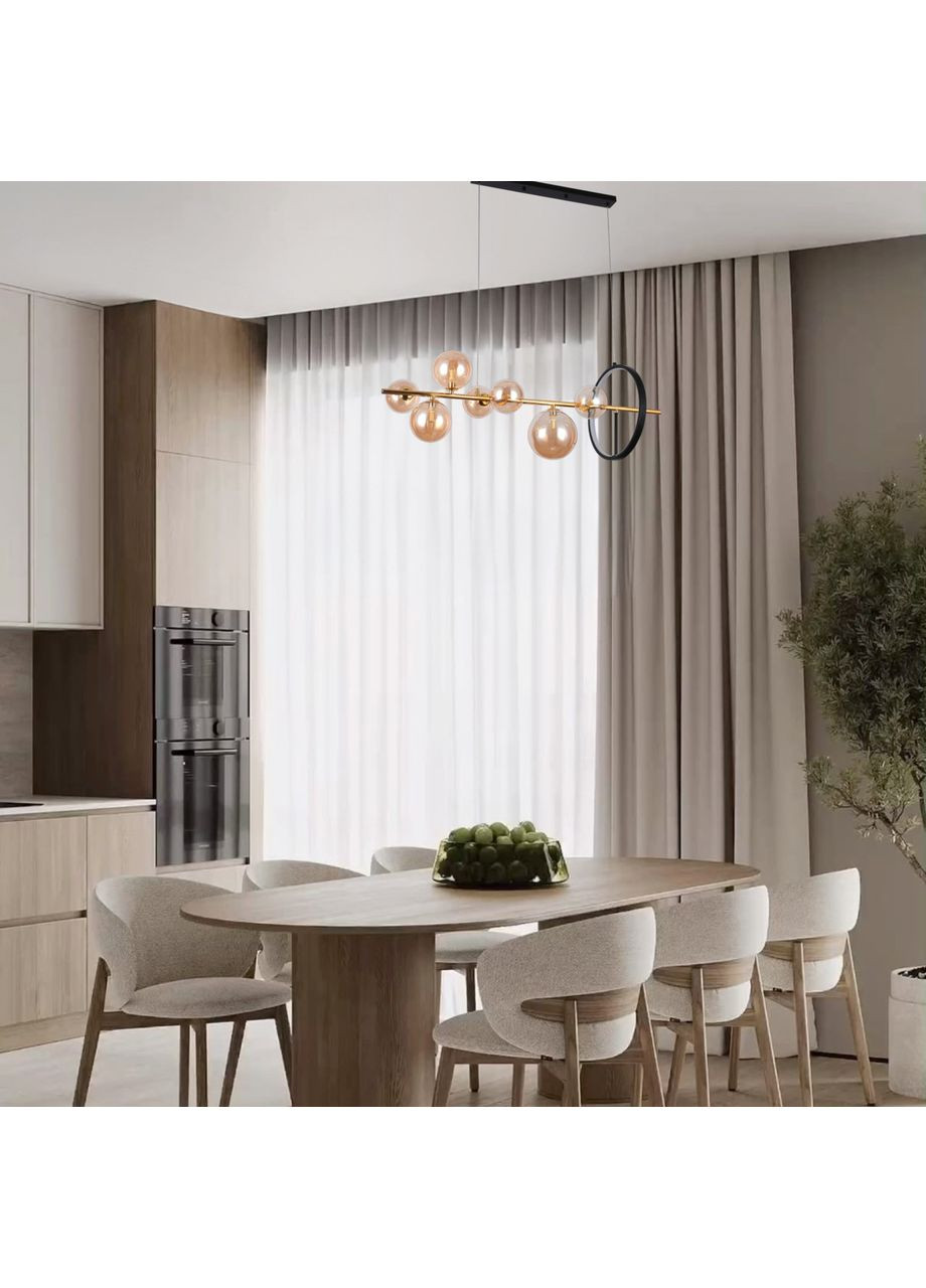 Підвісна люстра «Bubbles» на 7 ламп з кавовими плафонами (918-LP267-7 DDG+BR) No Brand (370072066)