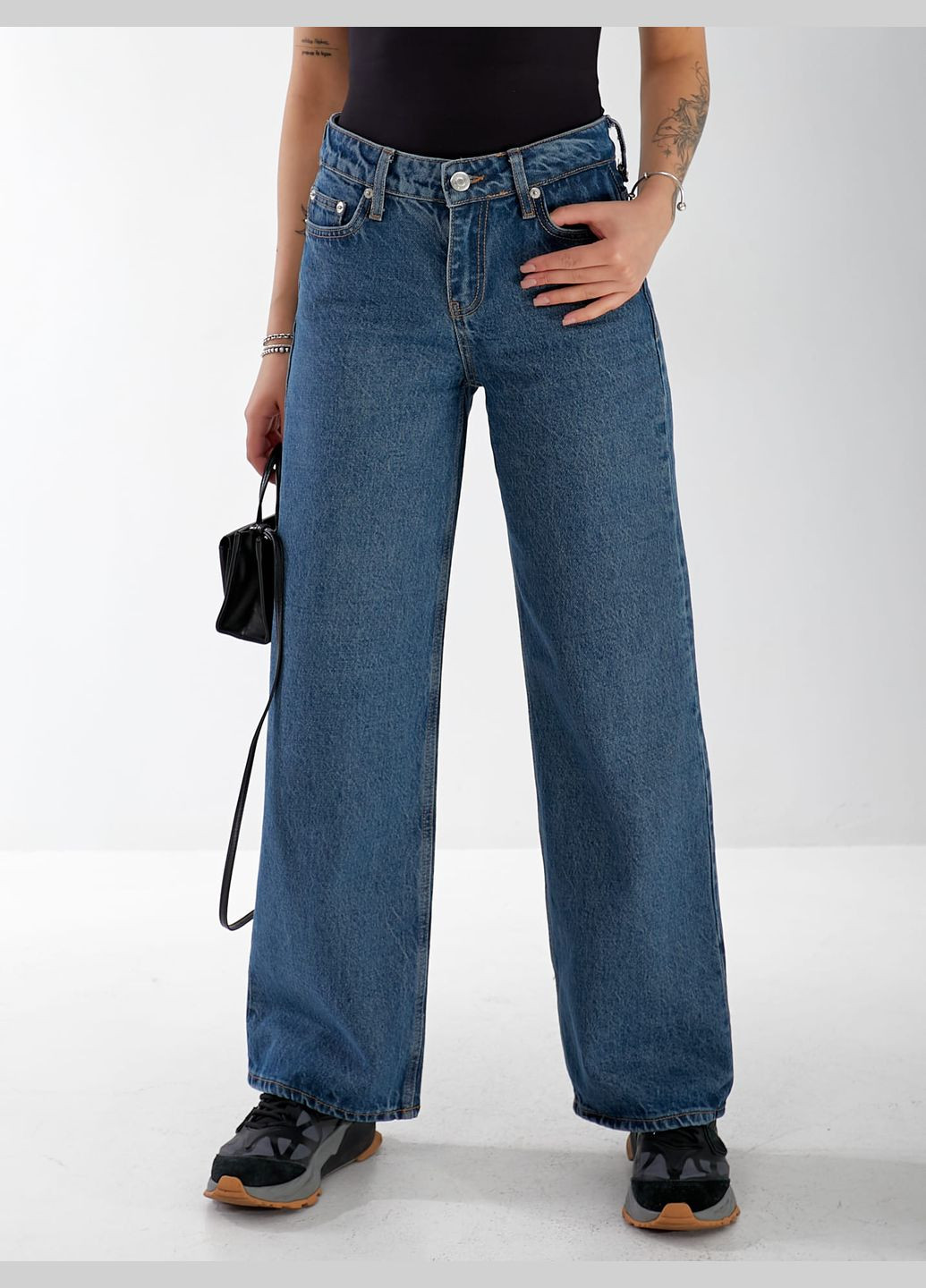 Джинсы Everton Wide leg женские синего цвета 33058 No Brand - (338257752)