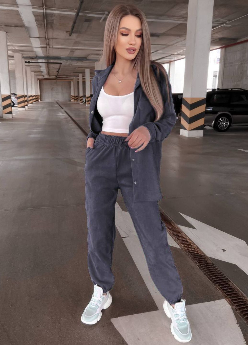 Базовий повсякденний вельветовий костюм двійка: сорочка на кнопках + штани на резинці Tik-Tak (324162257)