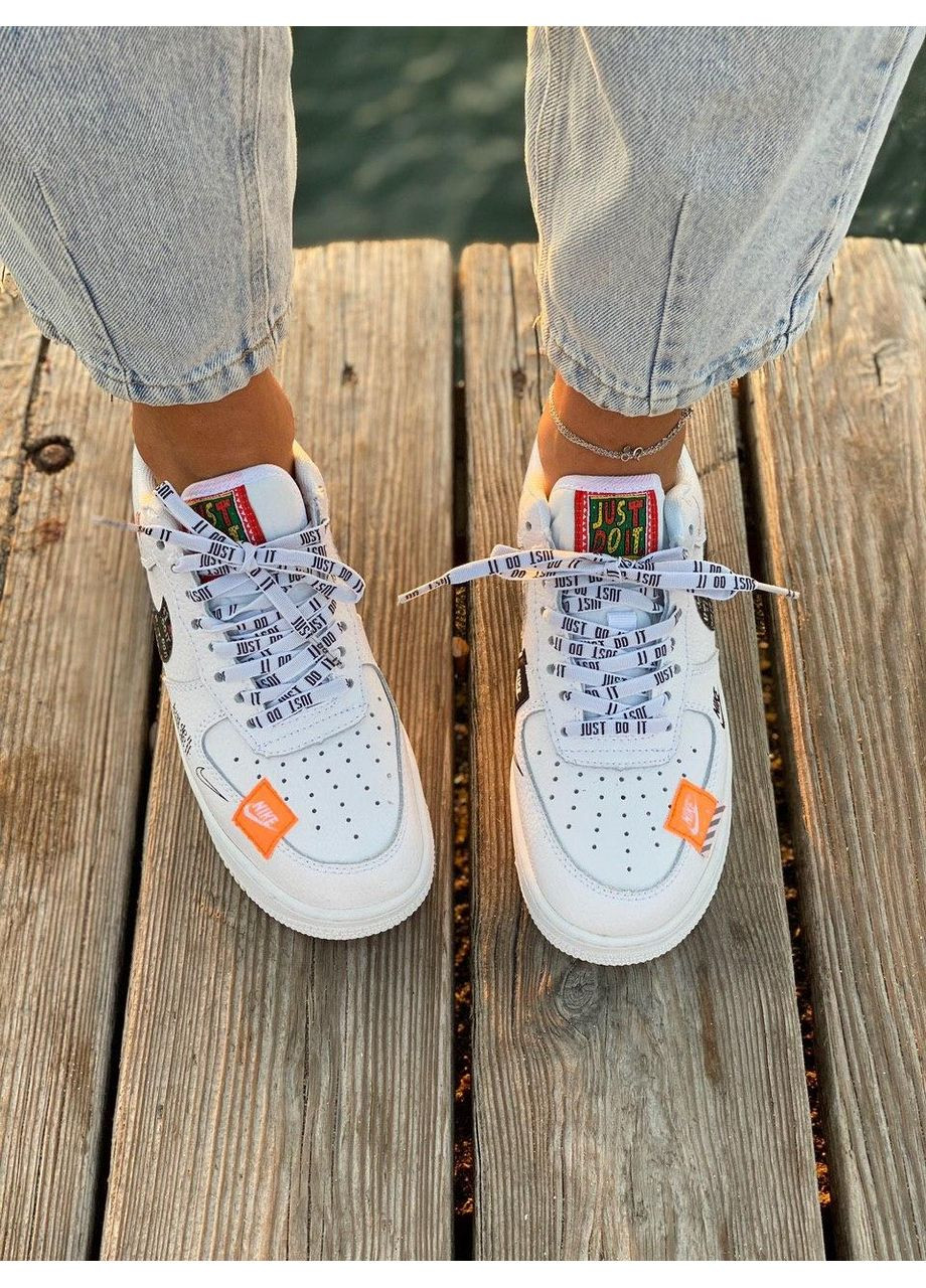 Білі Осінні кросівки чоловічі nike air force 1 low just do it white 1 найк аір форс 1 преміум No Brand