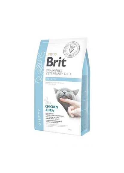 Сухой корм GF VetDiet Cat Obesity для кошек, при лишнем весе и ожирении, с курицей и горохом, 2 кг Brit (362702295)