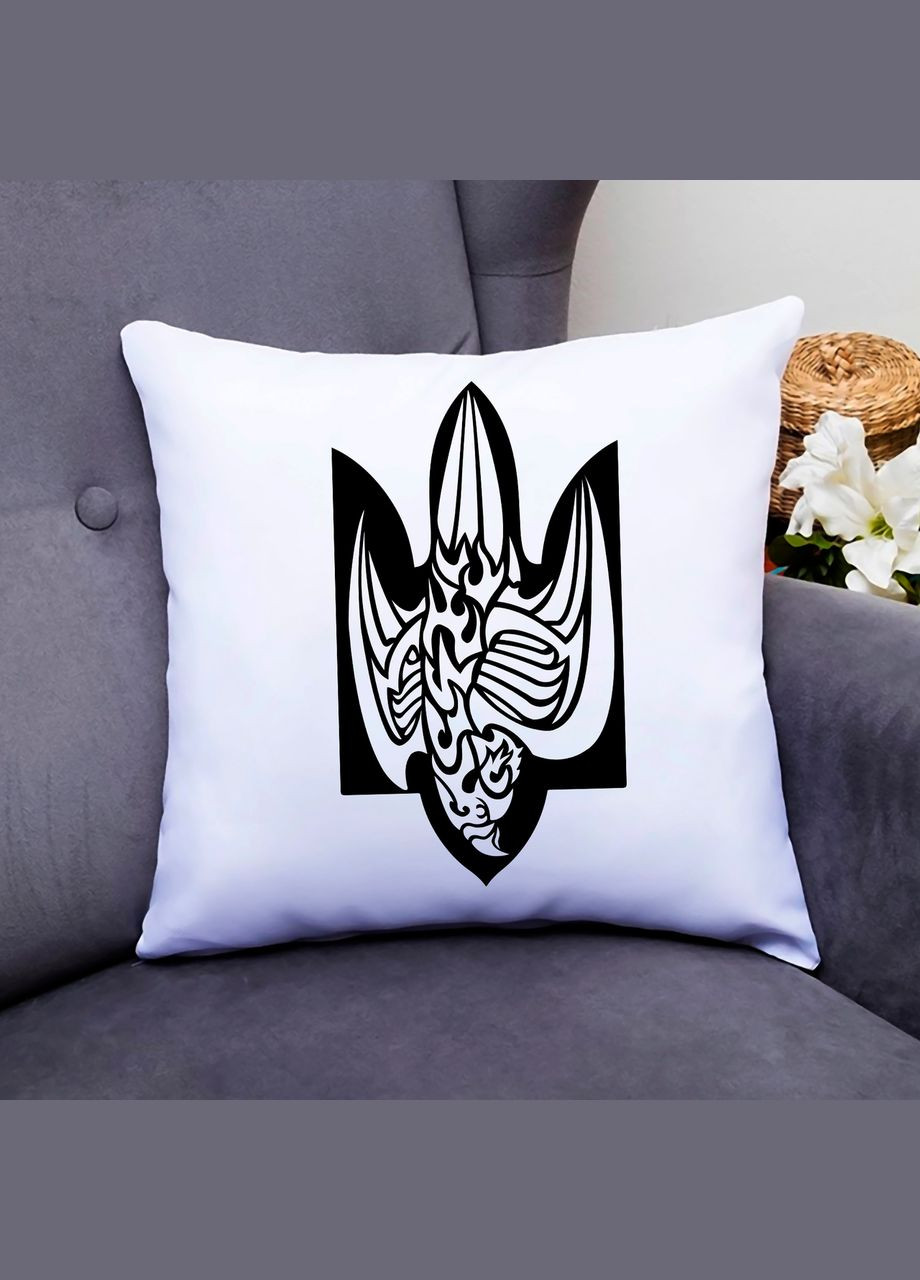 Декоративна подушка з оригінальним патріотичним принтом «Герб України. Сокіл у тризубці. Сокіл». Кавун (316095912)