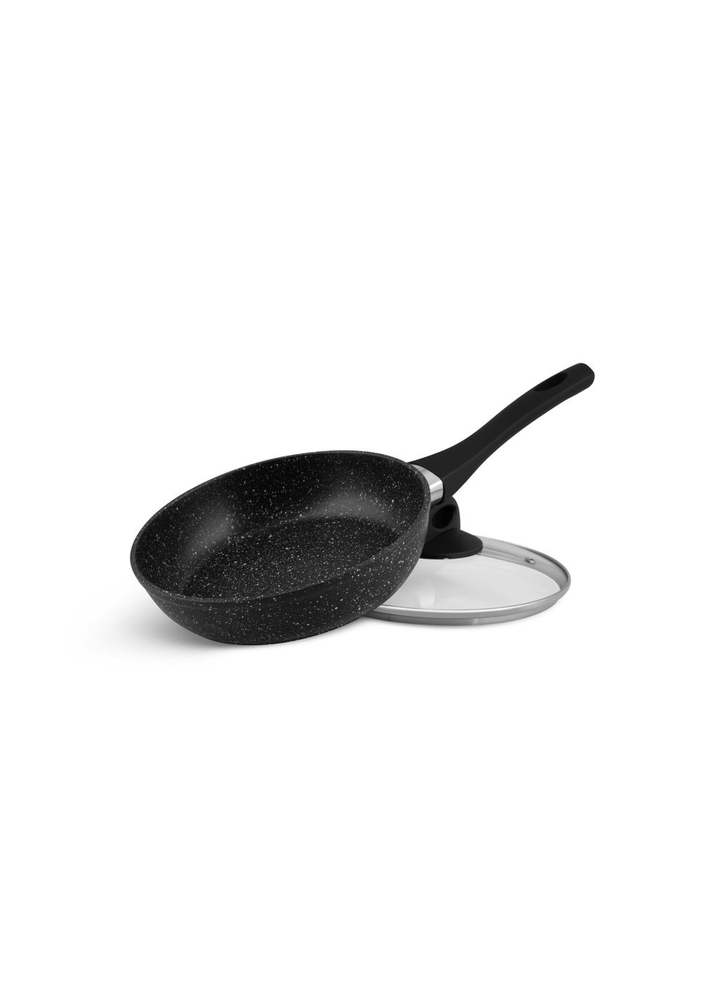 Сковорода з кришкою з антипригарним мармуровим покриттям 24 см (EB3428) Edenberg (264649701)