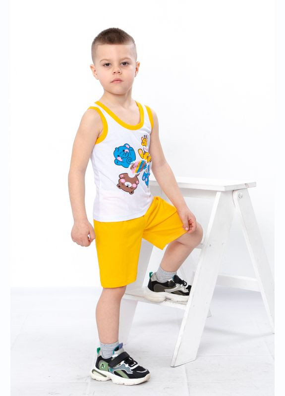 Желтый летний комплект для мальчика (майка+шорты) Носи своє