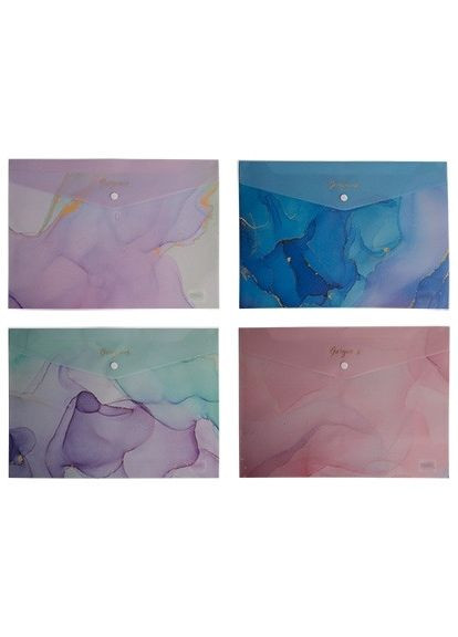 Папка-конверт А4 на кнопці "Мрамор" з блиском Axent (344585703)