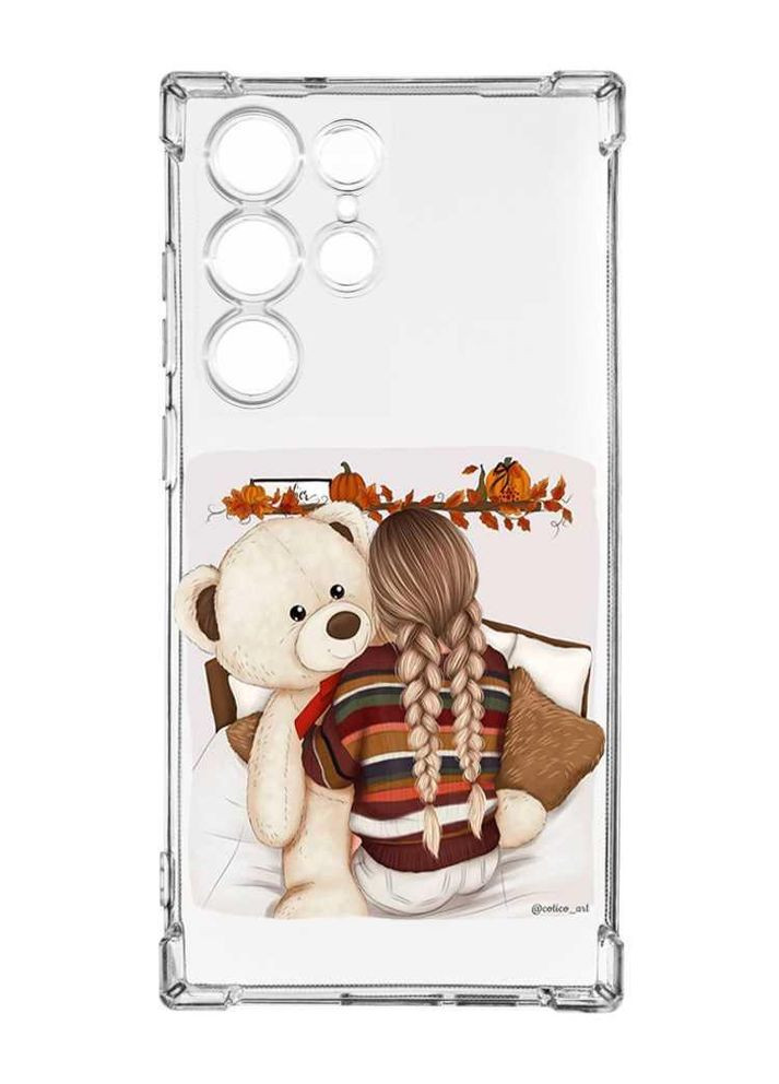 Чехол с утолщёнными углами на Samsung Galaxy S24 Ultra:: Девочка с мишкой (принт 117) CASE CONTROL (360673523)