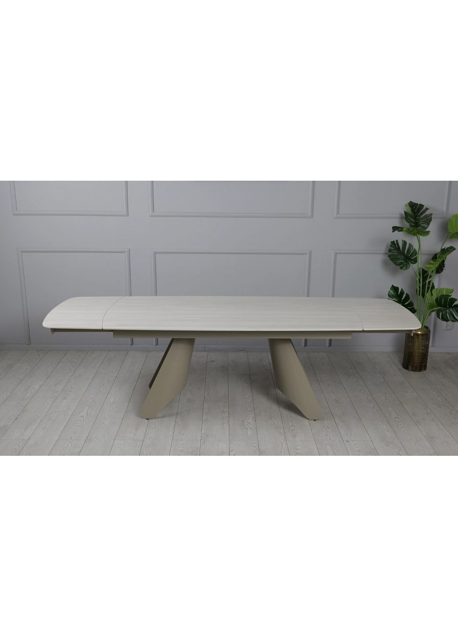 Стол Кармен обеденный раскладной 1800/2600x900x750 мат ноги тауп Prestol (363262345)