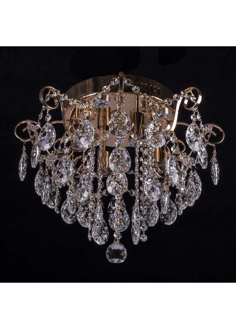 Кришталева люстра, класична з пультом та LED підсвічуванням на 4 лампочки золото E1136/4+4/FG No Brand (354229700)