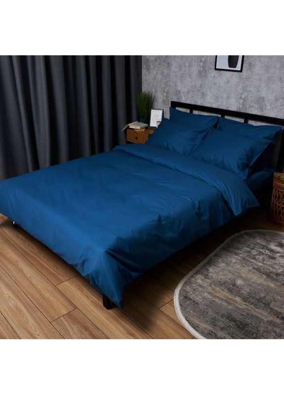 Комплект постельного белья Satin Premium «» Двуспальные 175х210 наволочки 4х70х70 (MS-820008514) Moon&Star Deep Blue (356116241)