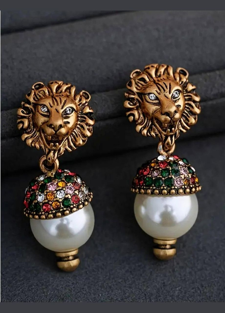 Винтажный стиль: роскошные жемчужные серьги львы, 10-836 Fashion Jewelry (336550642)