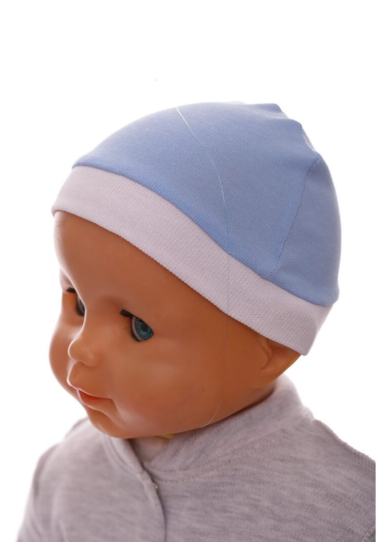 Шапка для хлопчика інтерлок блакитна 0м+ (45099) BABYKROHA (317042805)