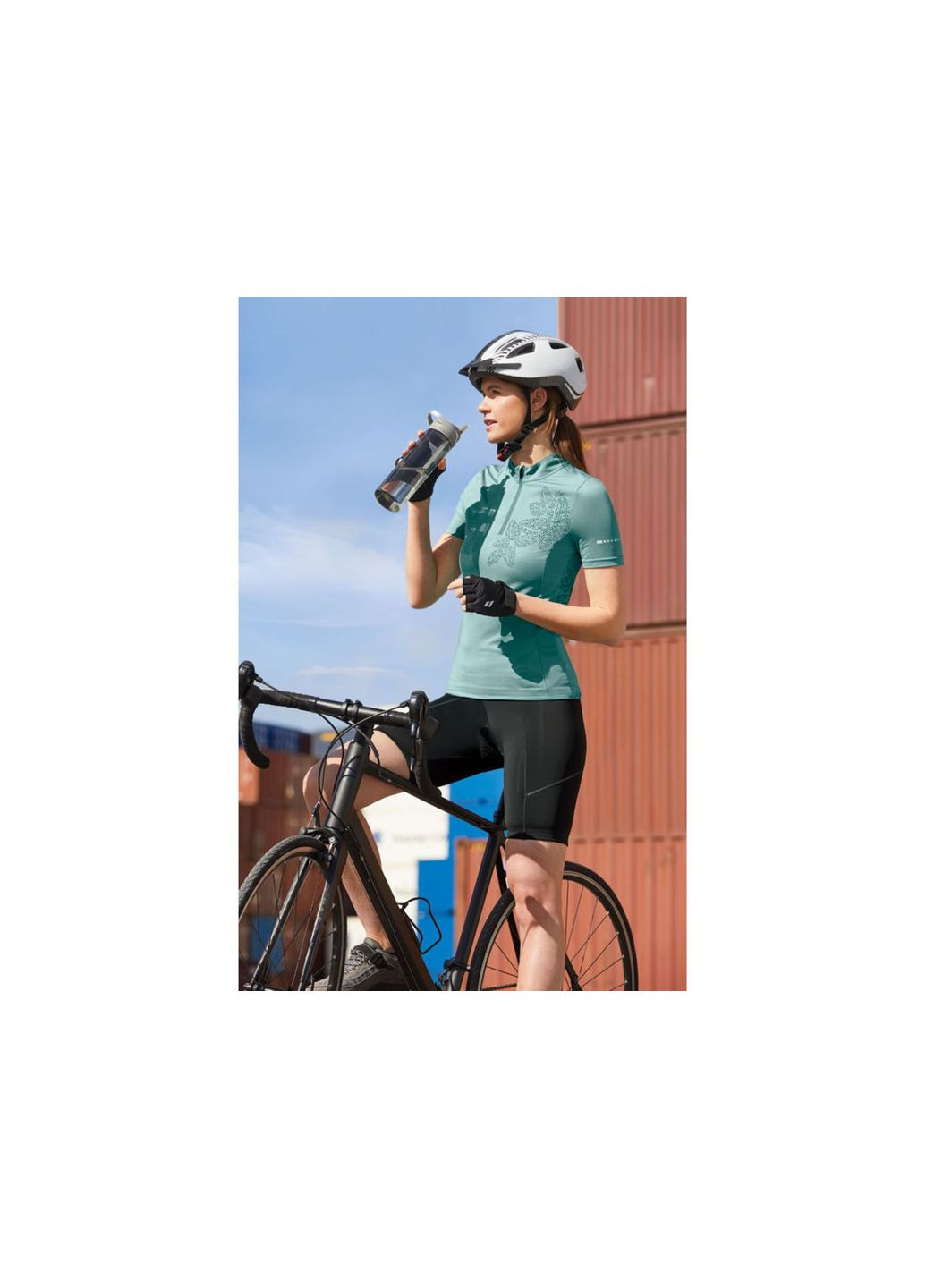 Бірюзова велосипедна футболка з кишенями для жінки 359147 бірюза Crivit