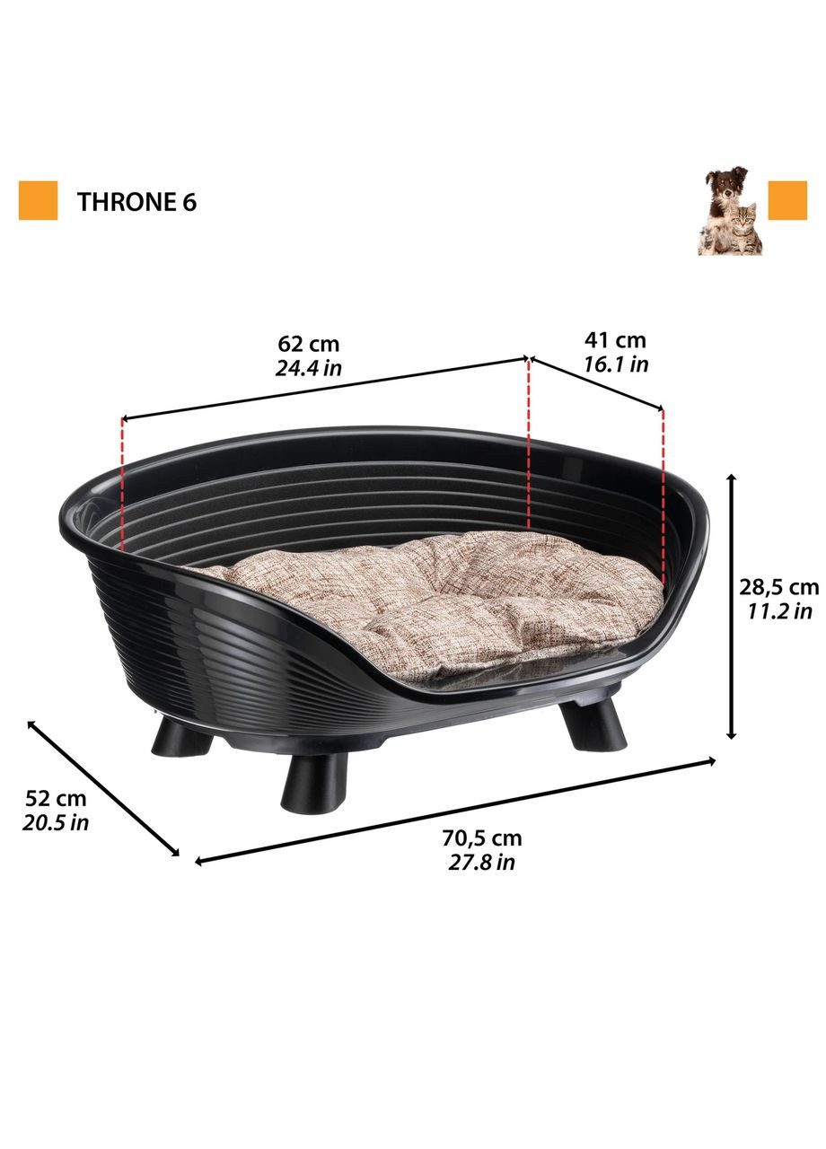 Лежанка - диван для собак и кошек Throne (Ферпласт Трон) 70.5х52х28.5 см - 6, Ferplast (317342771)