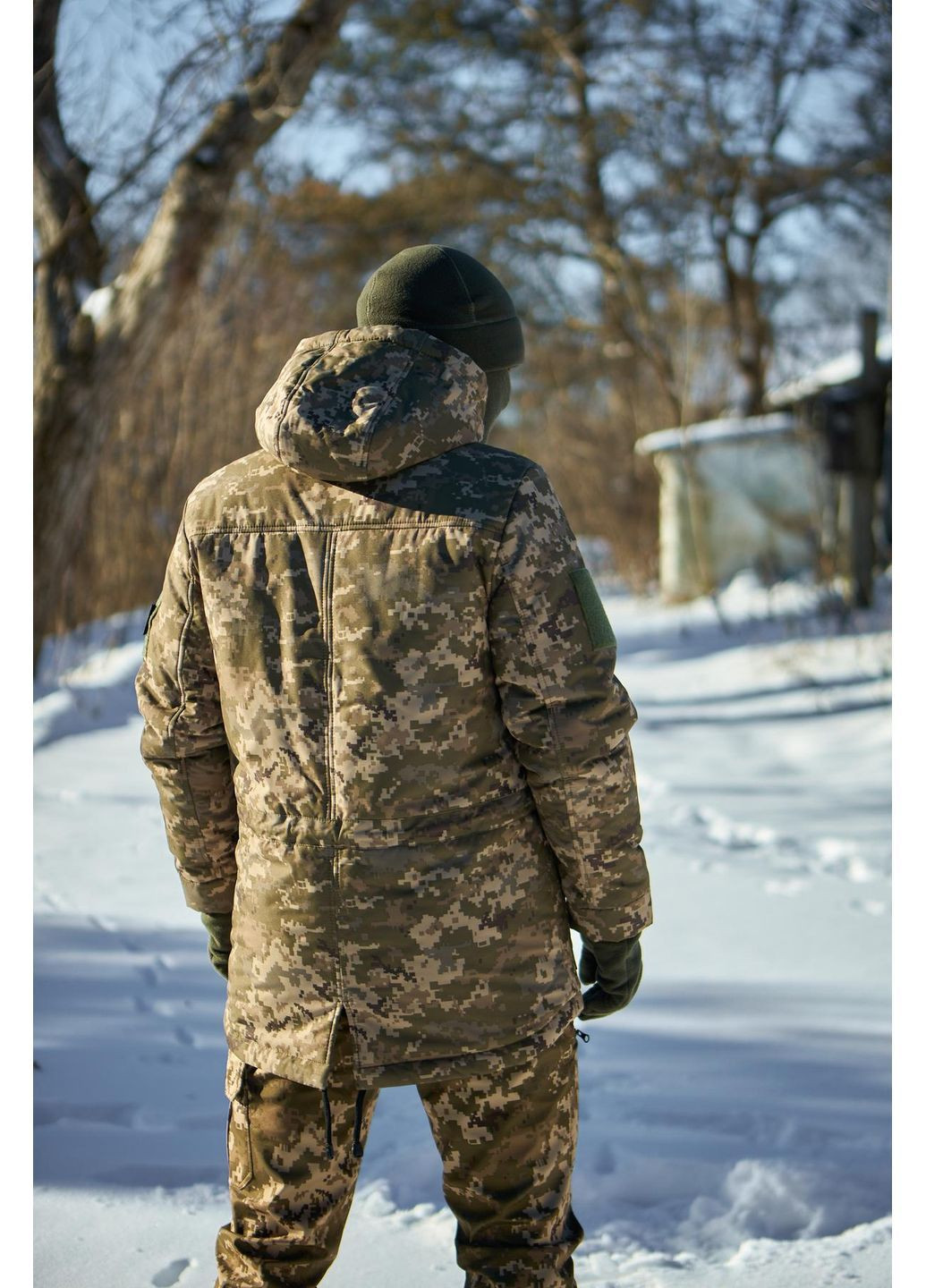 Зимова тактична парка утеплена, з липучкою та манжетами на резинках/ S піксель + подарунок на вибір Intruder Тактична парка (370493562)