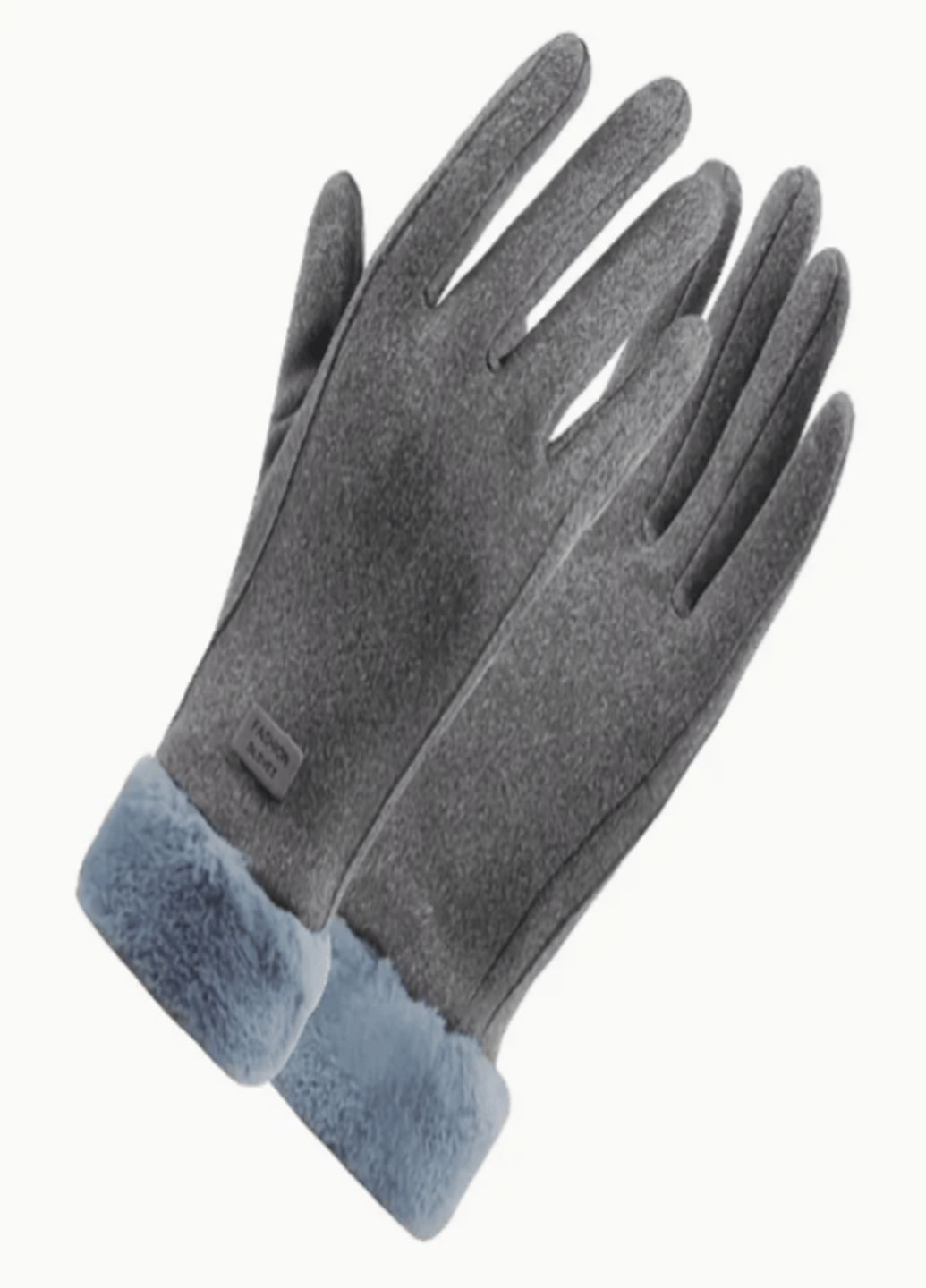 Рукавички на зиму теплі сірі рукавички жіночі на осінь сірого кольору рукавички замшеві на зиму осінні рукавички No Brand (366891190)