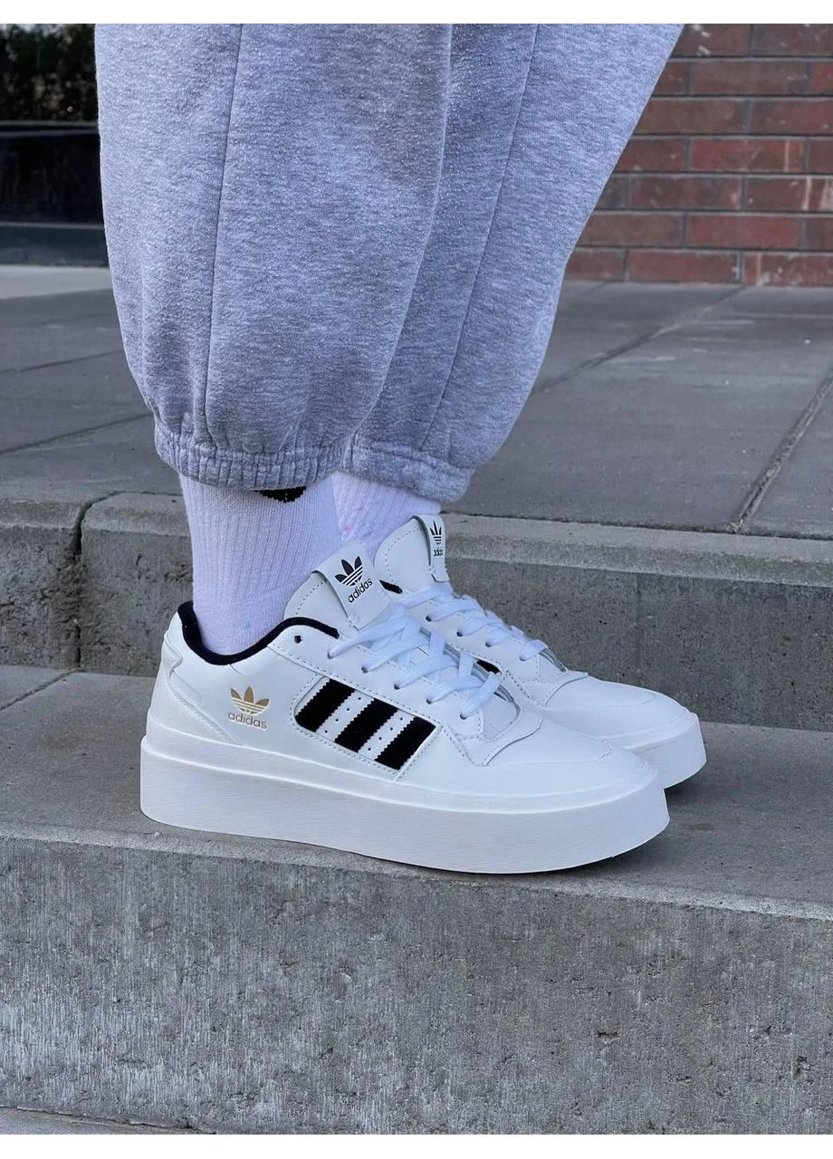 Білі літні кросівки adidas forum bonega white black адідас форум No Brand