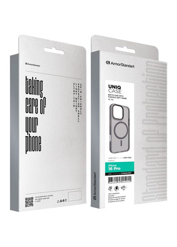 Чехол Uniq MagSafe для Apple iPhone 16 Pro Titanium Grey (ARM79506) ArmorStandart (317270033)