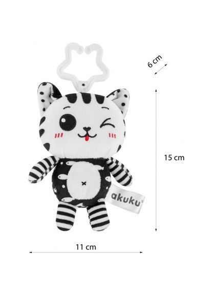 Игрушка-подвеска Котик, черно-белый () Akuku A0658 (366471589)