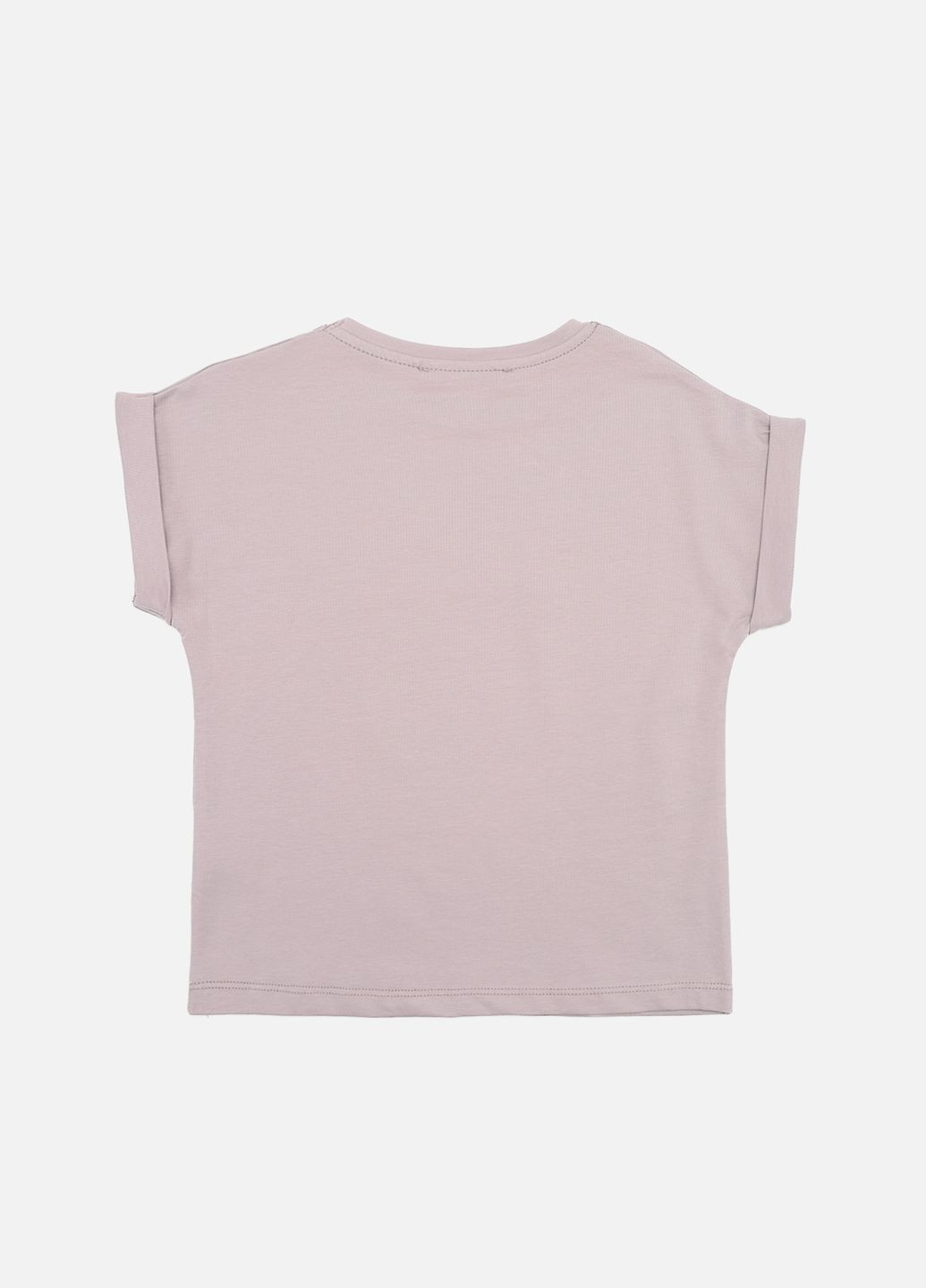 Світло-рожева літня футболка з коротким рукавом для дівчинки колір пудровий цб-00273323 Yuki